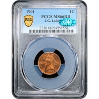 1901 Indian Cent (1c) Laidacker Collection Obverse Slab Image