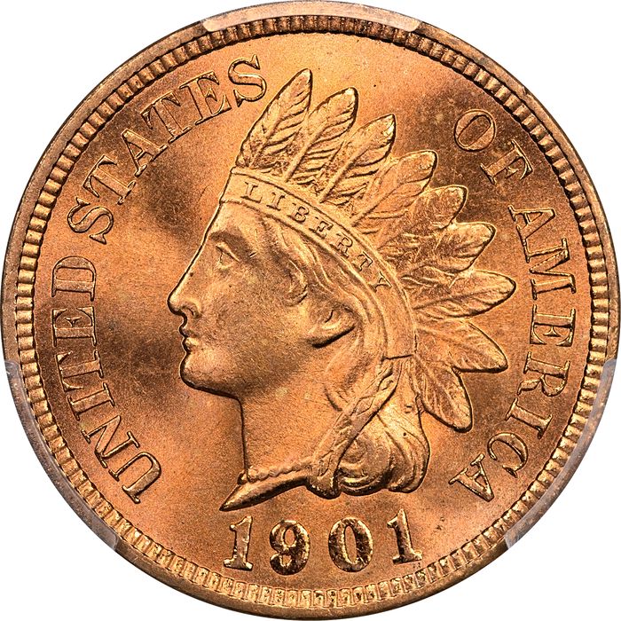 1901 Indian Cent (1c) Laidacker Collection Obverse Image