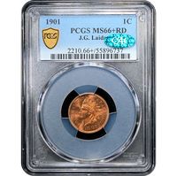 1901 Indian Cent (1c) Laidacker Collection Obverse Slab Image