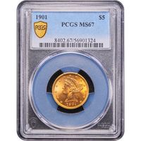 1901 Liberty Gold Half Eagle ($5) Obverse Image