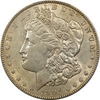 1901 Morgan Dollar ($1) Doubled Die Reverse Obverse Image