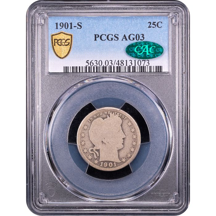 1901-S Barber Quarter (25c) Obverse Slab Image