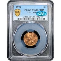 1902 Indian Cent (1c) Laidacker Collection Obverse Slab Image