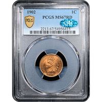 1902 Indian Cent (1c) Laidacker Collection Obverse Slab Image
