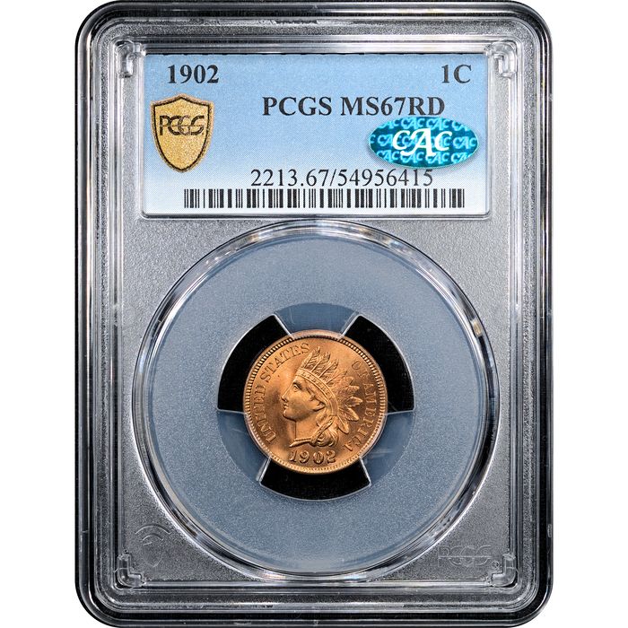 1902 Indian Cent (1c) Laidacker Collection Obverse Slab Image