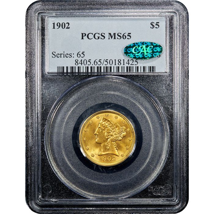 1902 Liberty Gold Half Eagle ($5) Obverse Slab Image