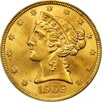 1902 Liberty Gold Half Eagle ($5) Obverse Image