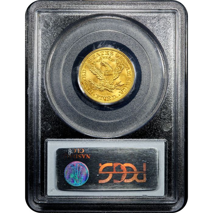 1902 Liberty Gold Half Eagle ($5) Reverse Slab Image