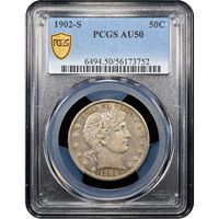 1902-S Barber Half Dollar (50c) Obverse Slab Image