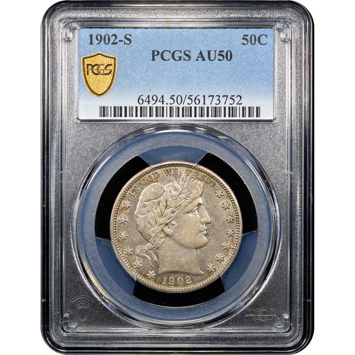 1902-S Barber Half Dollar (50c) Obverse Slab Image
