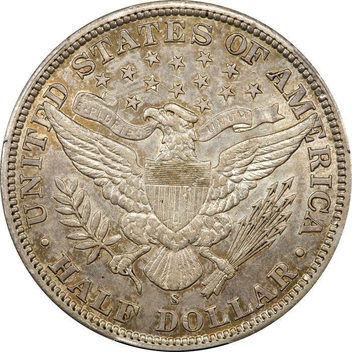 1902-S Barber Half Dollar (50c) Reverse Image