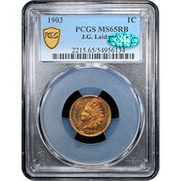 1903 Indian Cent (1c) Laidacker Collection Obverse Slab Image