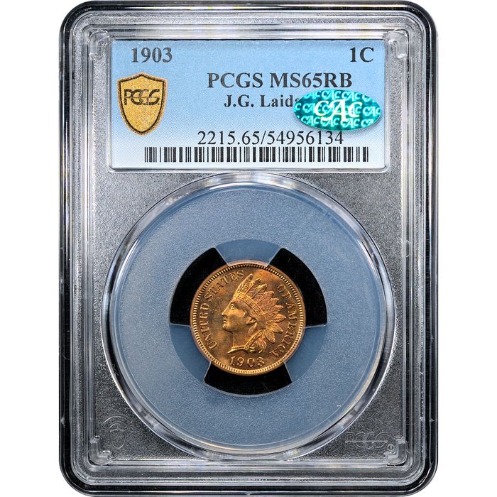 1903 Indian Cent (1c) Laidacker Collection Obverse Slab Image