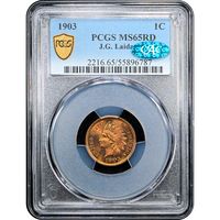 1903 Indian Cent (1c) Laidacker Collection Obverse Slab Image