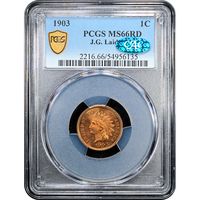 1903 Indian Cent (1c) Laidacker Collection Obverse Slab Image