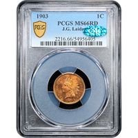 1903 Indian Cent (1c) Laidacker Obverse Slab Image