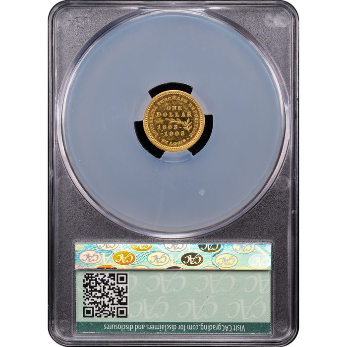 1903 LA Purchase Commemorative Gold Dollar (G$1) - Jefferson Reverse Slab Image