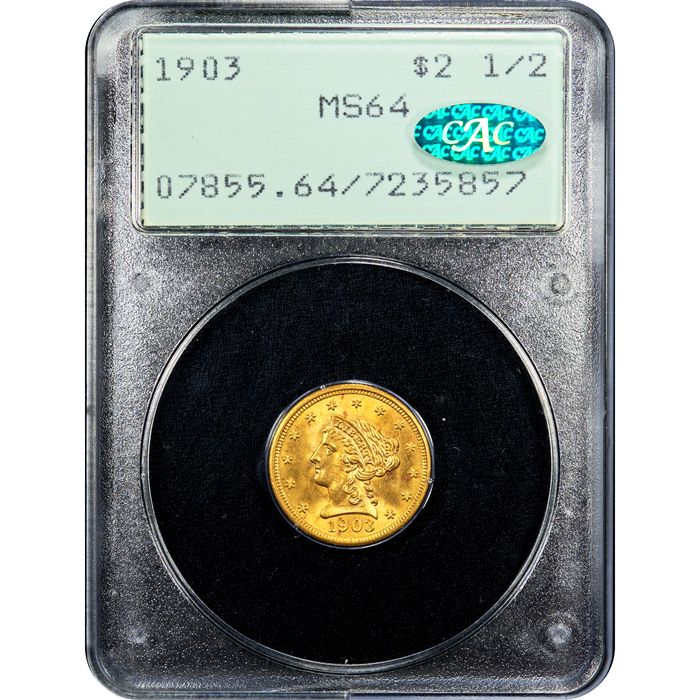 1903 Liberty Gold Quarter Eagle ($2.50) Rattler Obverse Slab Image
