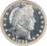 1904 Barber Quarter (25c) Obverse Image