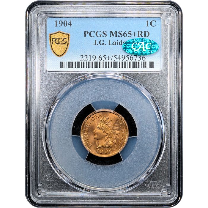1904 Indian Cent (1c) Laidacker Collection Obverse Slab Image