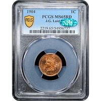 1904 Indian Cent (1c) Laidacker Collection Obverse Slab Image