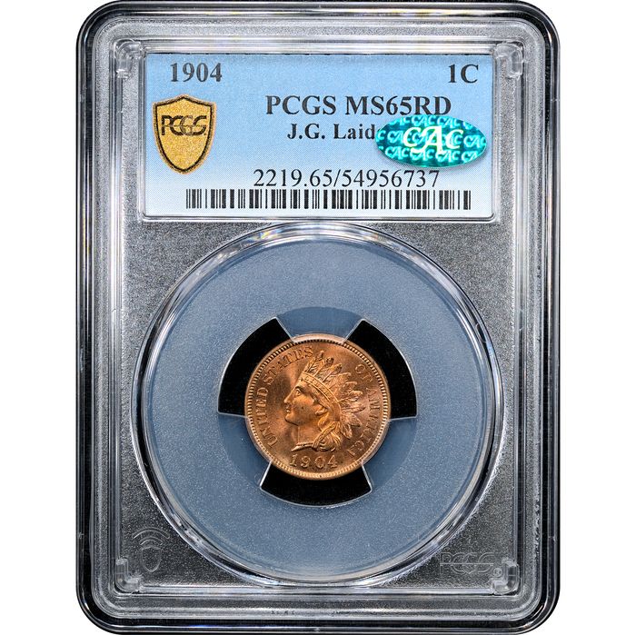 1904 Indian Cent (1c) Laidacker Collection Obverse Slab Image