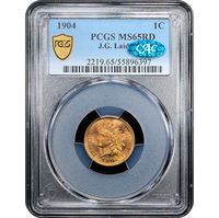 1904 Indian Cent (1c) Laidacker Collection Obverse Slab Image
