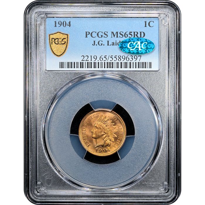 1904 Indian Cent (1c) Laidacker Collection Obverse Slab Image