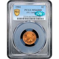 1904 Indian Cent (1c) Laidacker Collection Obverse Slab Image