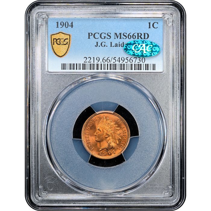 1904 Indian Cent (1c) Laidacker Collection Obverse Slab Image