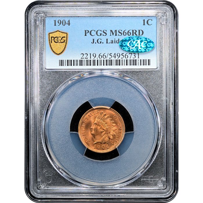 1904 Indian Cent (1c) Laidacker Collection Obverse Slab Image