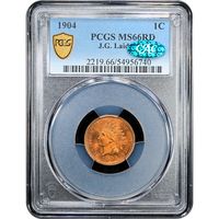 1904 Indian Cent (1c) Laidacker Collection Obverse Slab Image