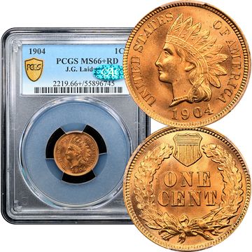 1904 Indian Cent (1c) Laidacker Collection Composite Image