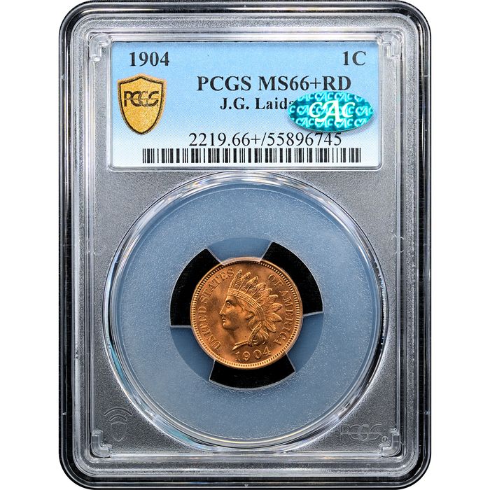 1904 Indian Cent (1c) Laidacker Collection Obverse Slab Image