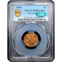 1904 Indian Cent (1c) Laidacker Collection Obverse Slab Image