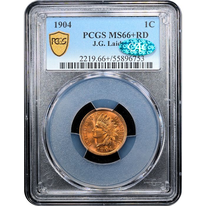 1904 Indian Cent (1c) Laidacker Collection Obverse Slab Image