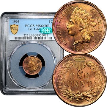 1905 Indian Cent (1c) Laidacker Collection Composite Image