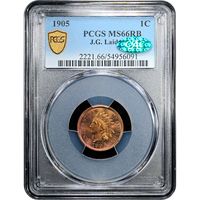 1905 Indian Cent (1c) Laidacker Collection Obverse Slab Image
