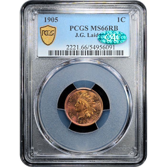 1905 Indian Cent (1c) Laidacker Collection Obverse Slab Image