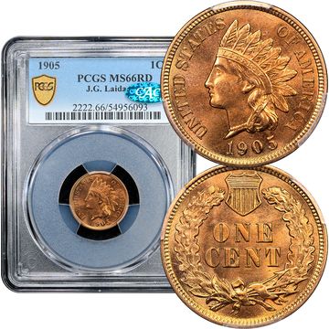 1905 Indian Cent (1c) Laidacker Collection Composite Image