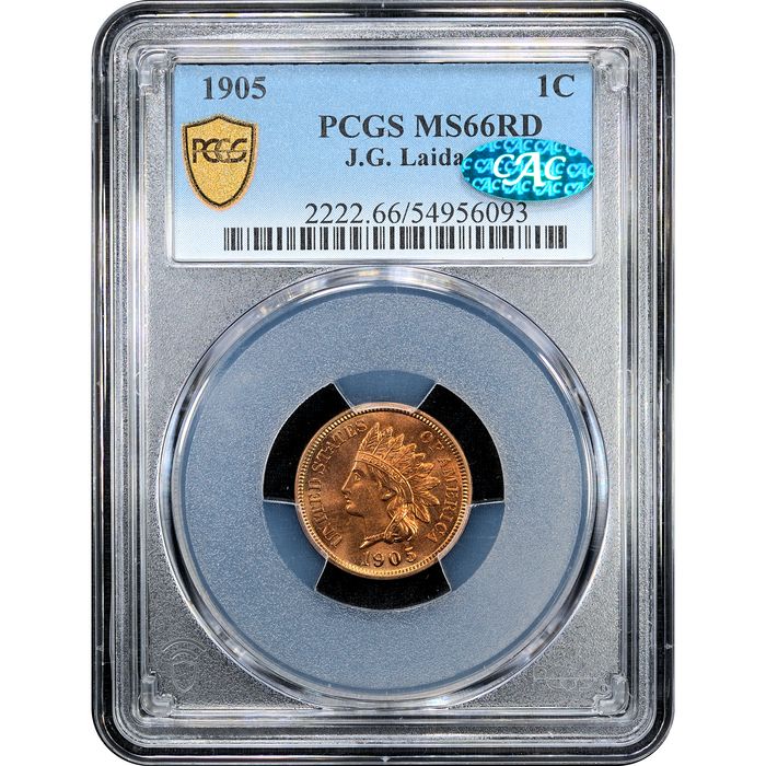 1905 Indian Cent (1c) Laidacker Collection Obverse Slab Image
