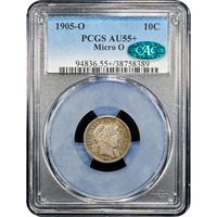 1905-O Barber Dime (10c) Micro O Obverse Slab Image