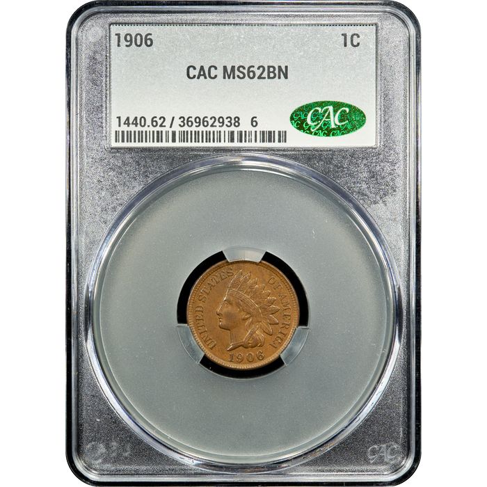 1906 Indian Cent (1c) Obverse Slab Image