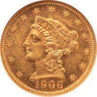 1906 Liberty Gold Quarter Eagle ($2.50) Photo 3