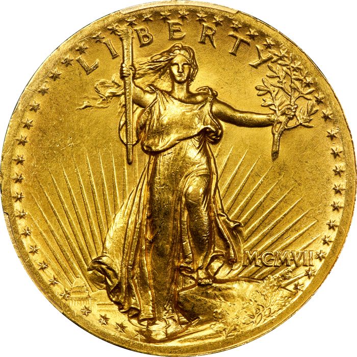 1907 High Relief Saint Gaudens Double Eagle ($20) Wire Edge Obverse Image