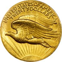1907 High Relief Saint Gaudens Double Eagle ($20) Wire Edge Reverse Image