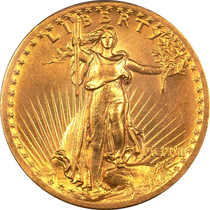 1907 High Relief Saint Gaudens Double Eagle ($20) Wire Edge Obverse Image