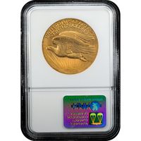 1907 High Relief Saint-Gaudens Gold Double Eagle ($20) Wire Edge Reverse Slab Image