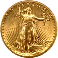 1907 High Relief Saint-Gaudens Gold Double Eagle ($20) Wire Edge OGH Obverse Image