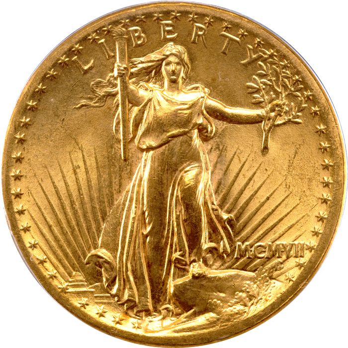 1907 High Relief Saint-Gaudens Gold Double Eagle ($20) Wire Edge OGH Obverse Image